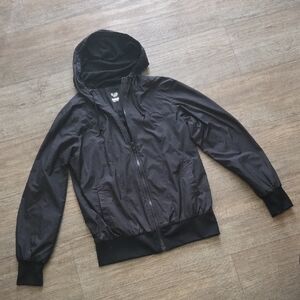 Nike Black Hooded Windbreaker Lightweight Athletic